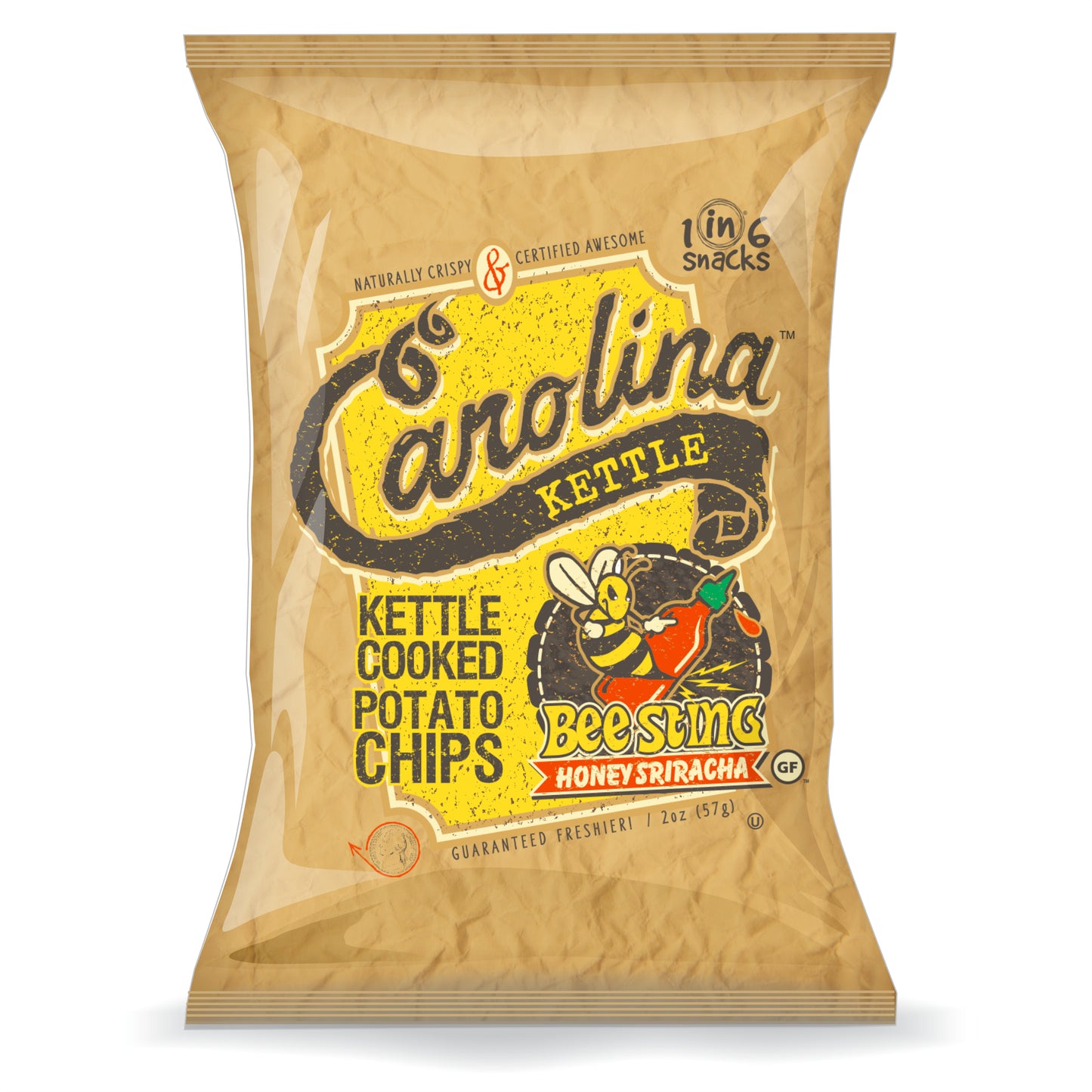 Carolina Kettle Bee Sting Honey Habanero Kettle Cooked Potato Chips 2 oz