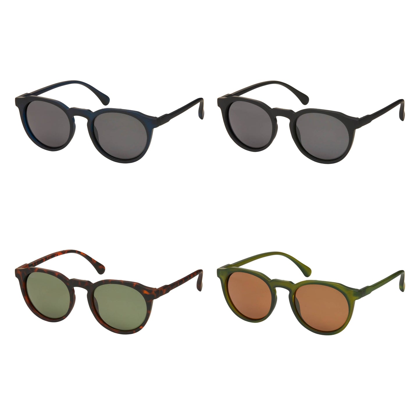 Polarized soft roundie keyhole sunglasses color assortment