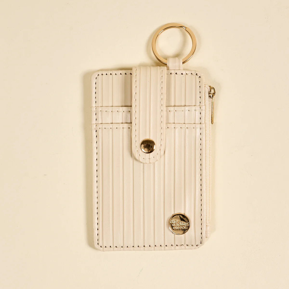 Ripple Ridge Keychain Wallet - Oat