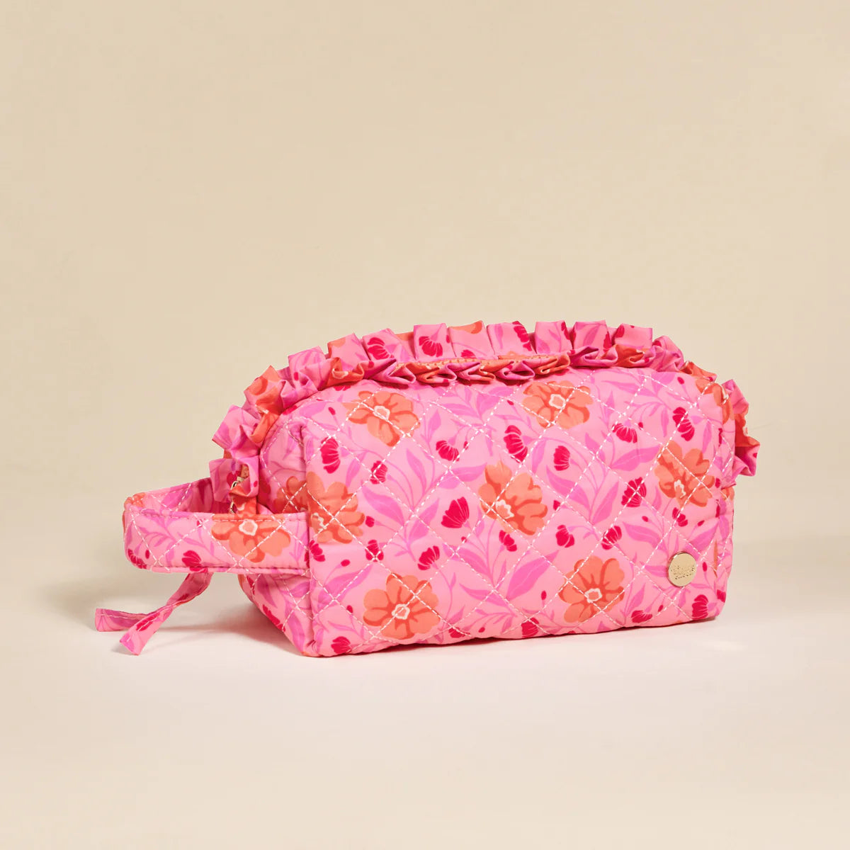 Essentials Quilted Cosmetic Pouch-Poppin' Petals Hot Pink