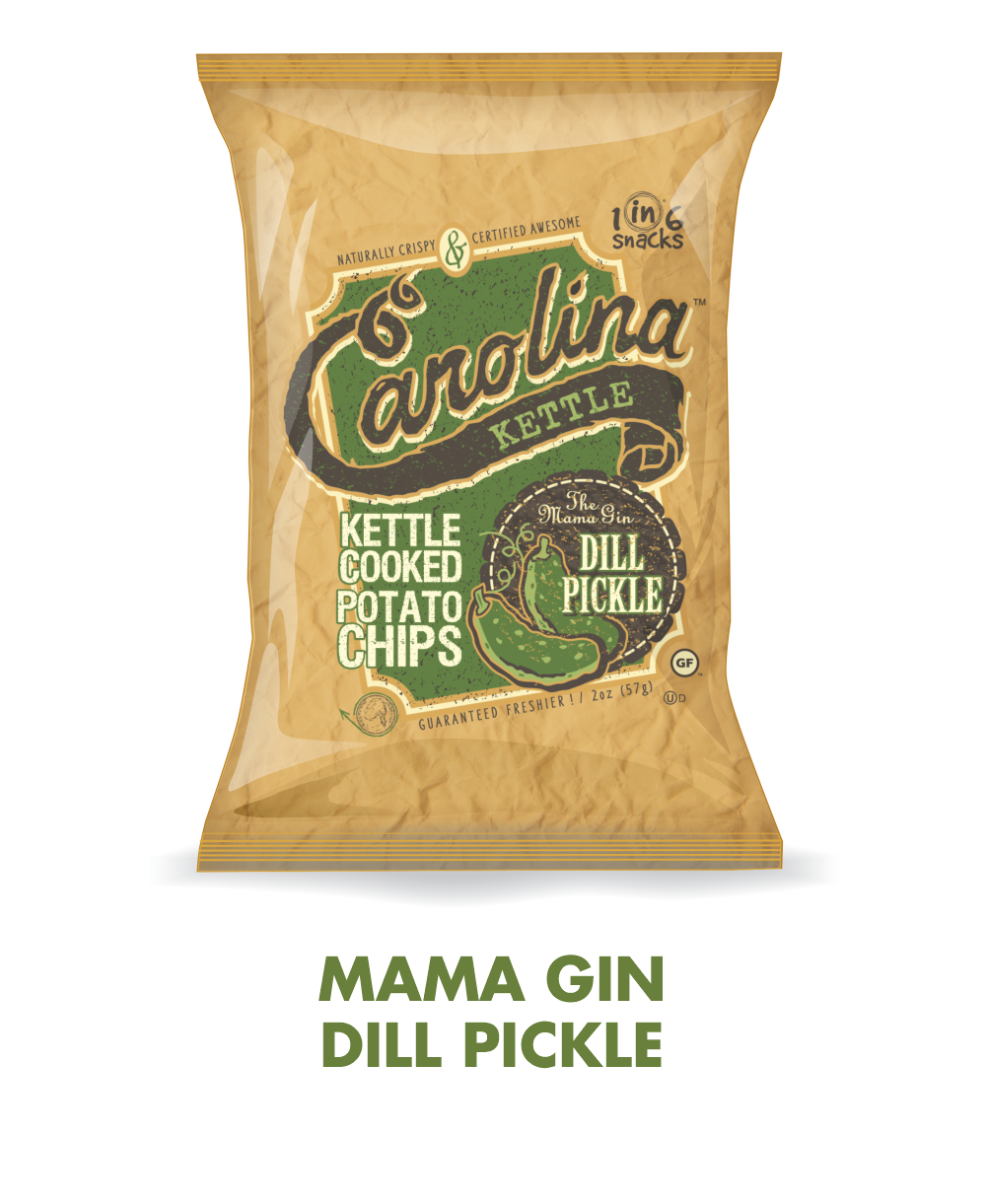 Carolina Kettle Dill Pickle Kettle Cooked Potato Chips 2 oz
