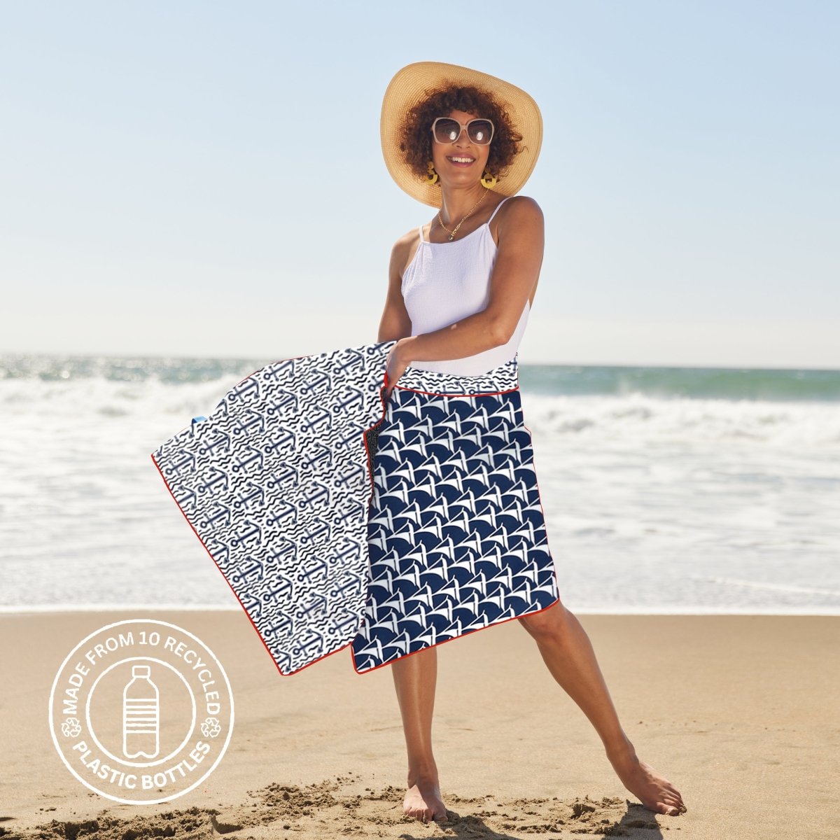 Sailboats Reversible Eco Beach Towel