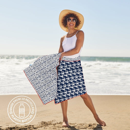 Sailboats Reversible Eco Beach Towel