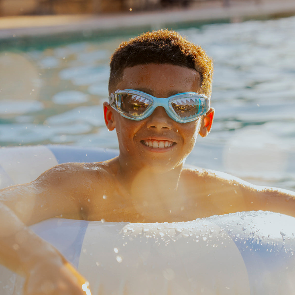 Jaws Baby Blue Tip Shark swim goggles