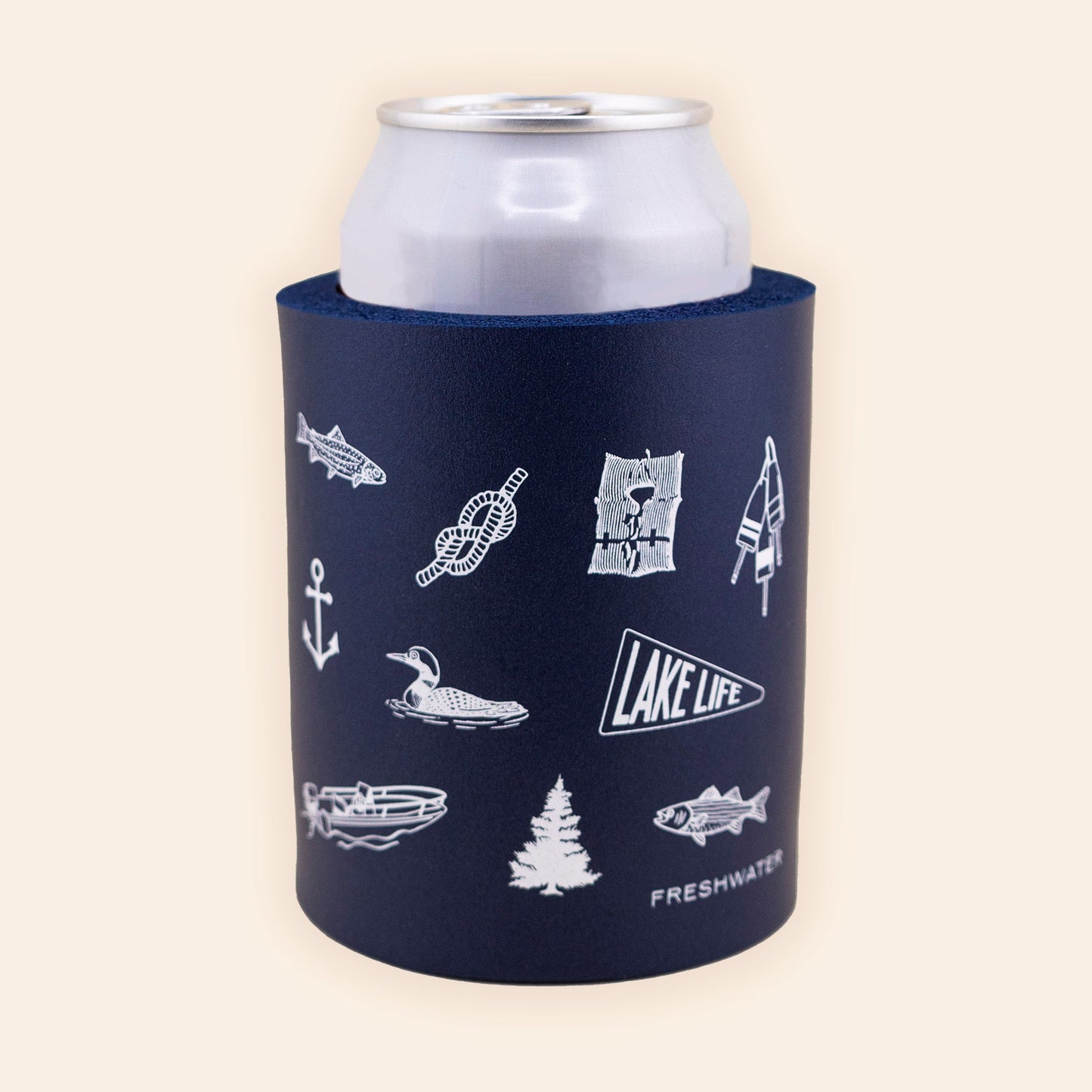 Lake Day Icons Thick Foam Koozie