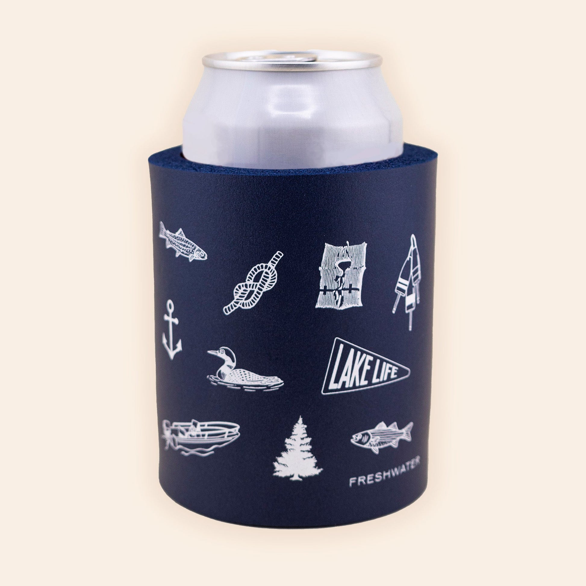 Lake Day Icons Thick Foam Koozie