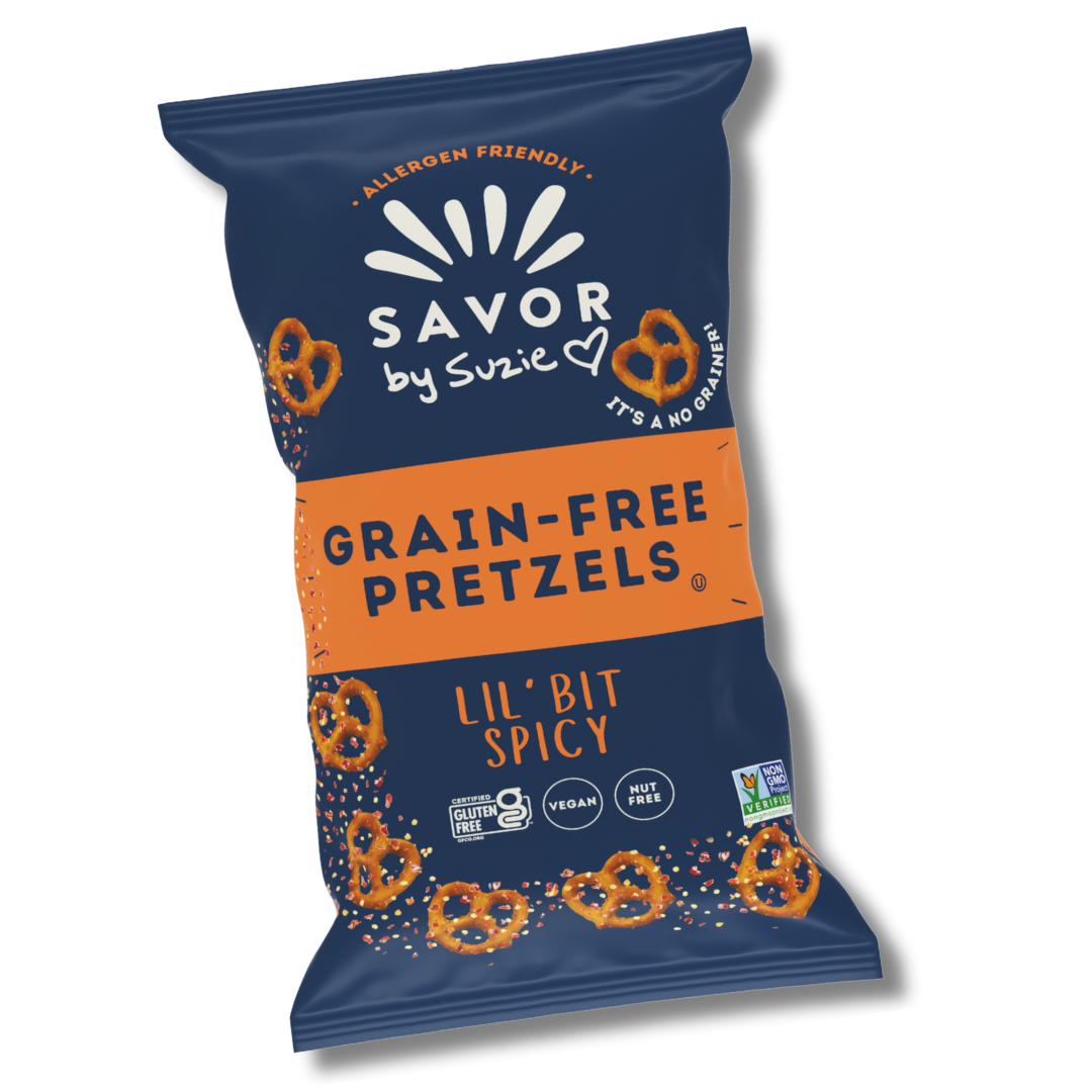 Savor by Suzie Grain-Free Pretzels Lil' Bit Spicy Mini Bag 1.5 oz