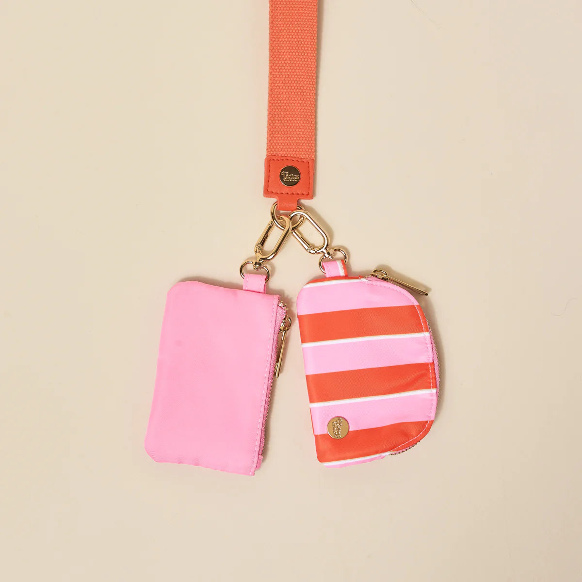 Dynamic Duo Pouch Wristlet - Sicily Stripes Pink