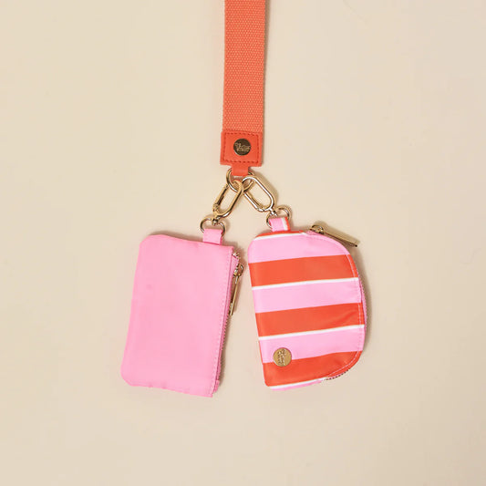 Dynamic Duo Pouch Wristlet - Sicily Stripes Pink