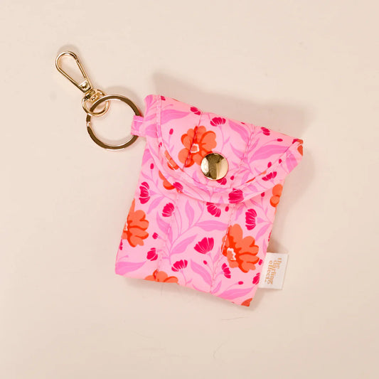 Puffy Earbud Case-Poppin' Petals Hot Pink