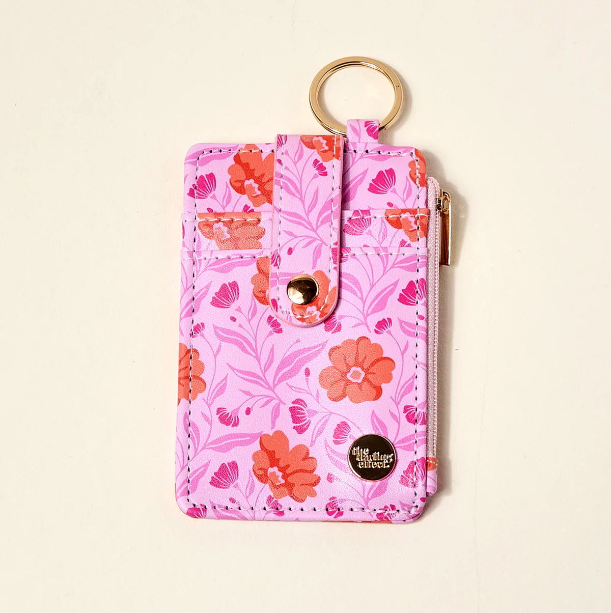 Keychain Wallet - Poppin' Petals Hot Pink
