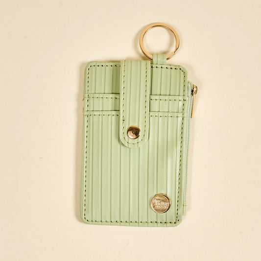 Ripple Ridge Keychain Wallet - Sage