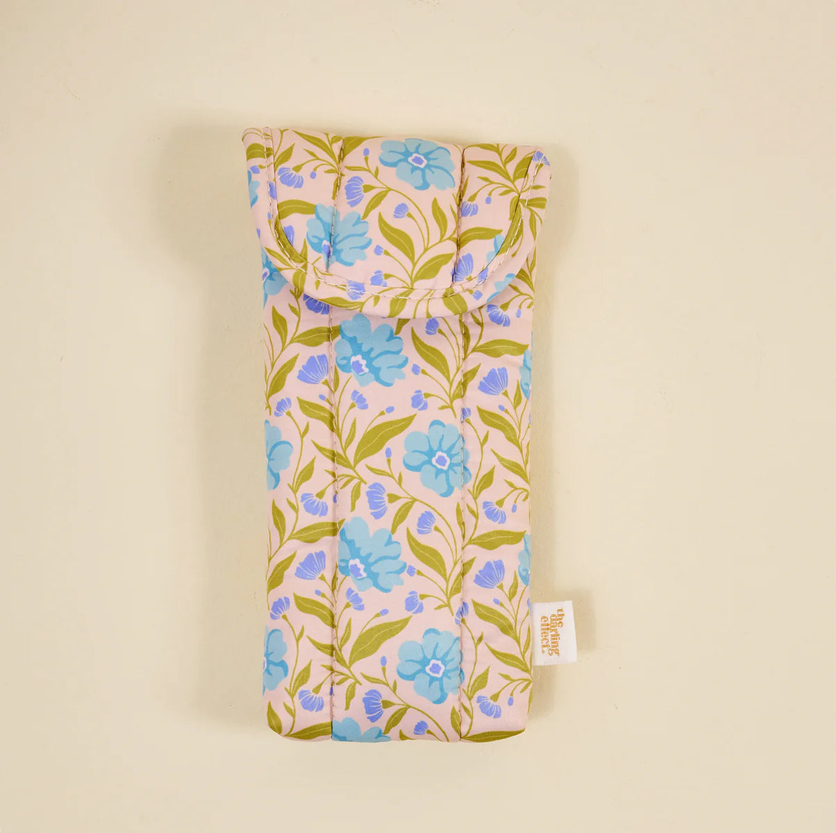 Puffy Sunglasses Case-Poppin' Petals Aqua