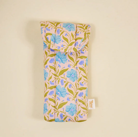 Puffy Sunglasses Case-Poppin' Petals Aqua