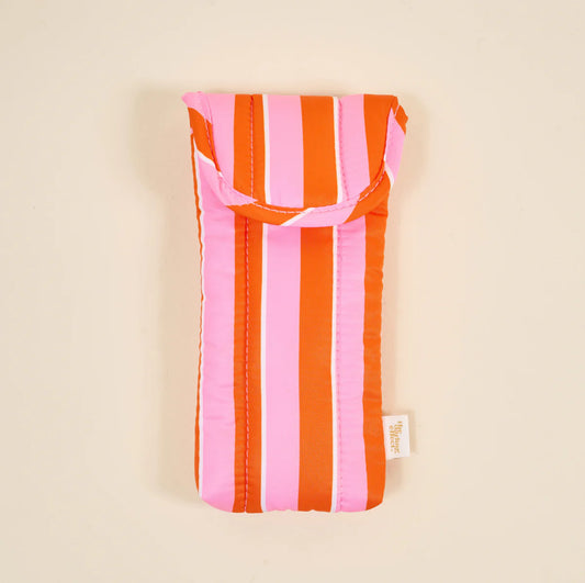 Puffy Sunglasses Case-Sicily Stripes Pink