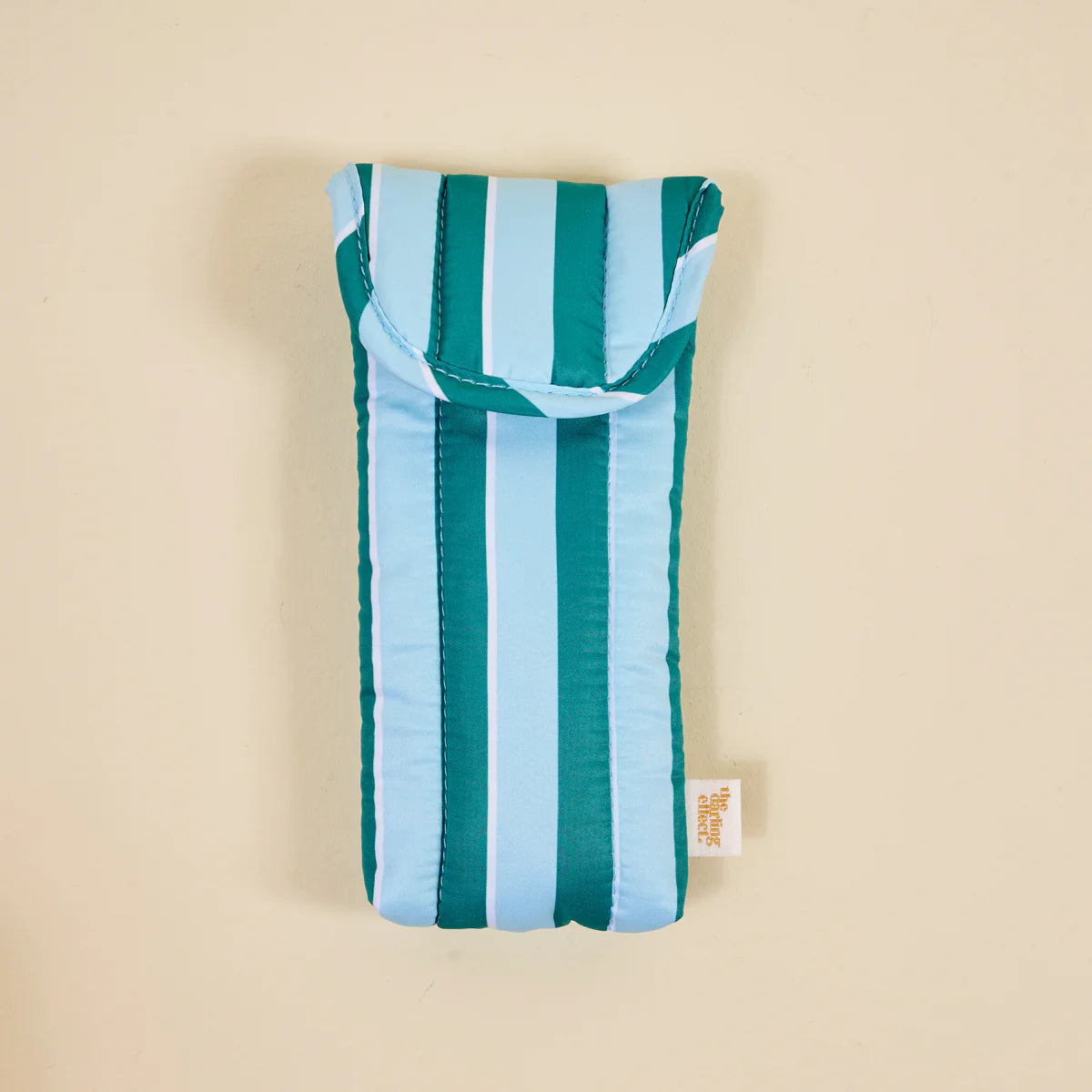 Puffy Sunglasses Case-Sicily Stripes Teal