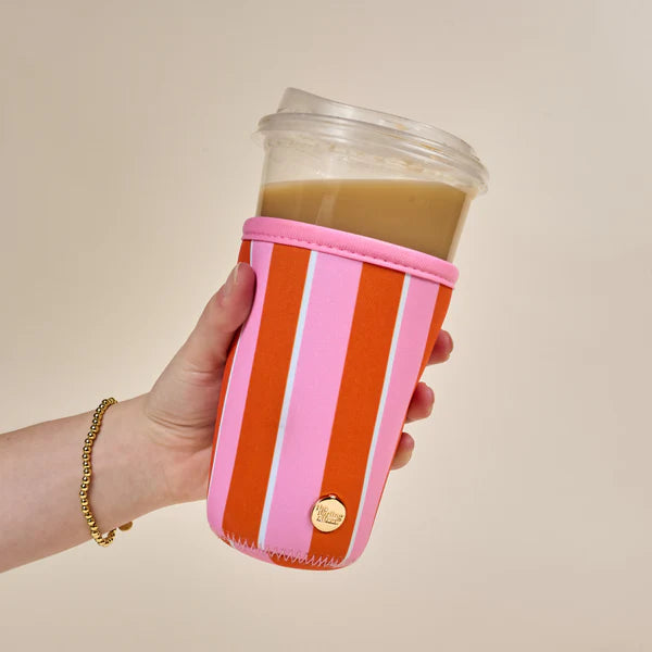 Sip Savvy Drink Sleeve Large Sicily Stripes Pink