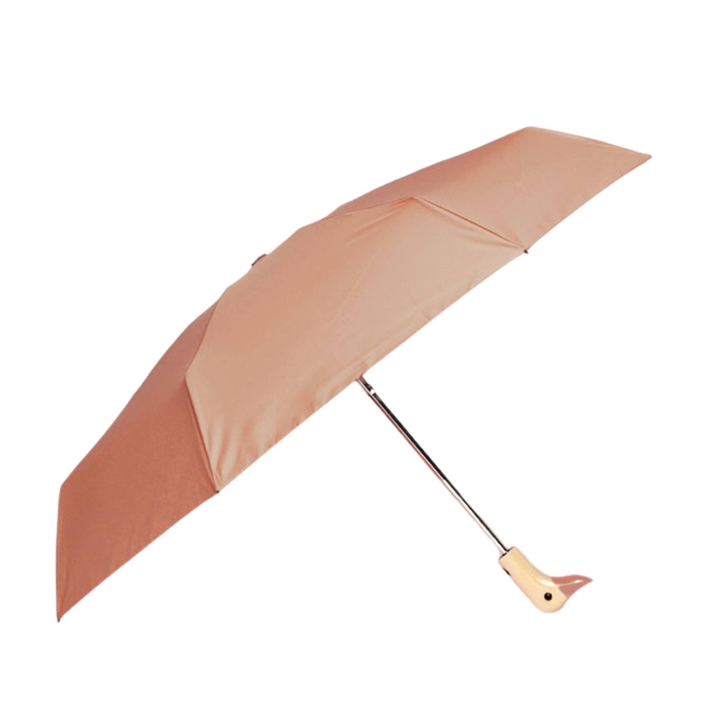 Mocha Mousse eco umbrella open, wooden duck head handle by Original Duckhead
